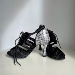 Salsa Shoes for Ladies - Black & White Snake Print