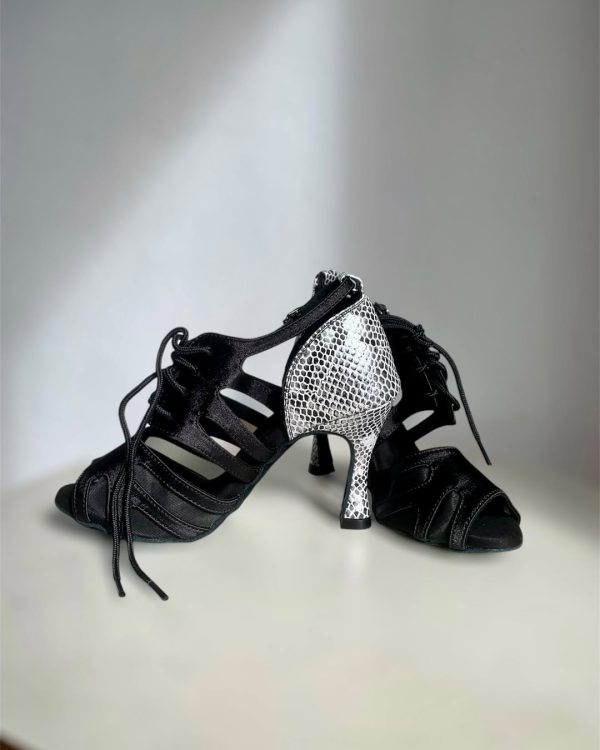 Salsa Shoes for Ladies - Black & White Snake Print